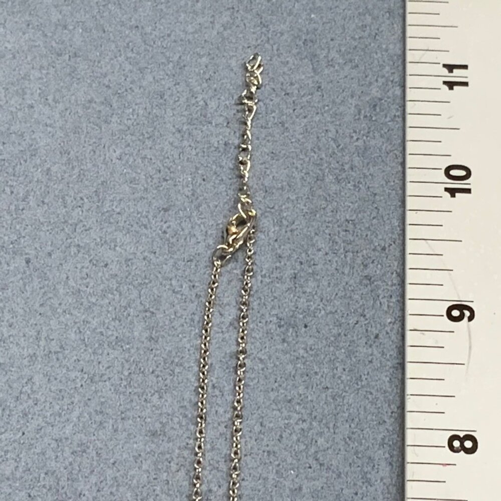 Swirled Pendant Necklace 16 In White Pearl Dangle Delicate Silver Chain Vintage - Picture 5 of 5